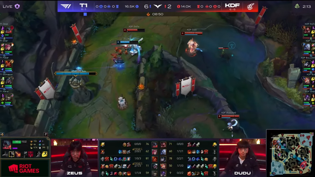 The familiar image when Zeus is often ganked in the last few matches