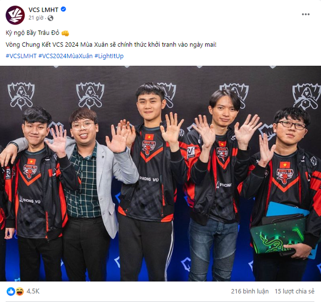 Posts of BTC VCS about Phong Vu Buffalo reunited but lacks Zeros, Meliodas and coach Ren